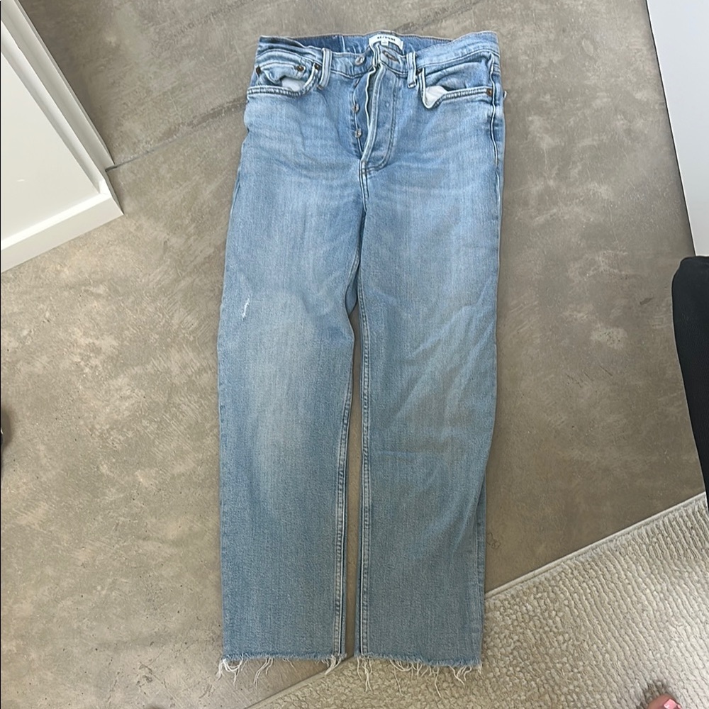 Re/Done Blue Straight Leg Jeans